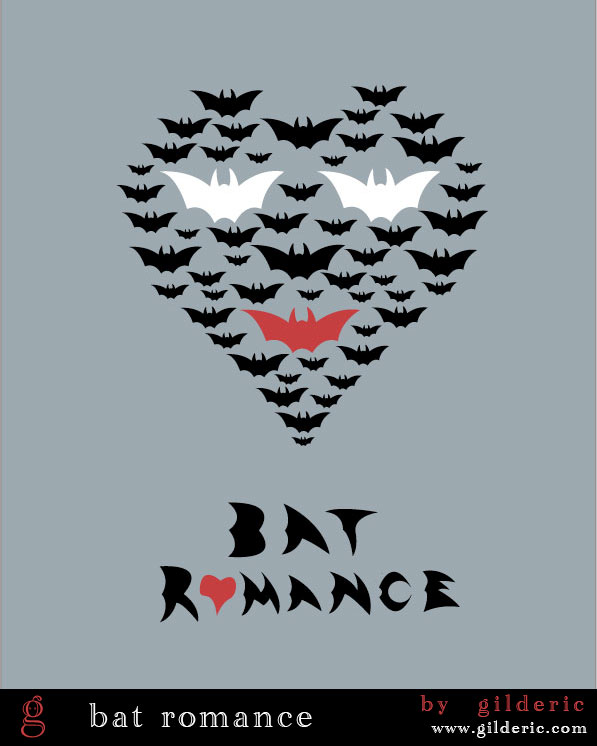 Bat Romance (Minimal Gothic Illustration by Gilderic)